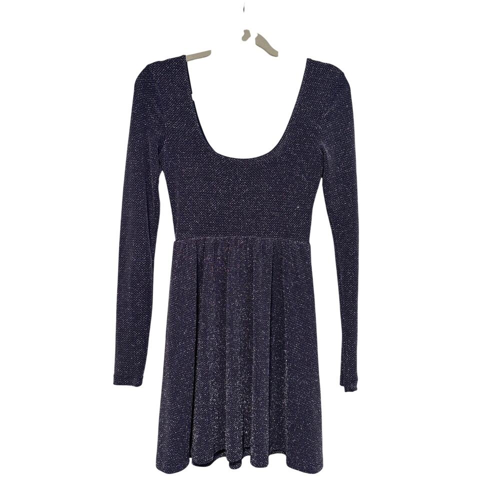 Free People XS Navy Blue Long Sleeve Sparkle Dress - Picture 9 of 9